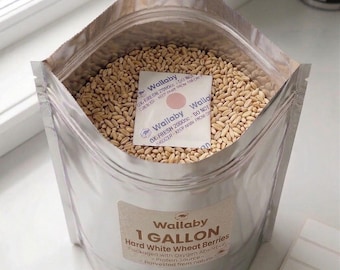 42 lb Case Organic Hard White Wheat Berries Long Term Storage Mylar Bag