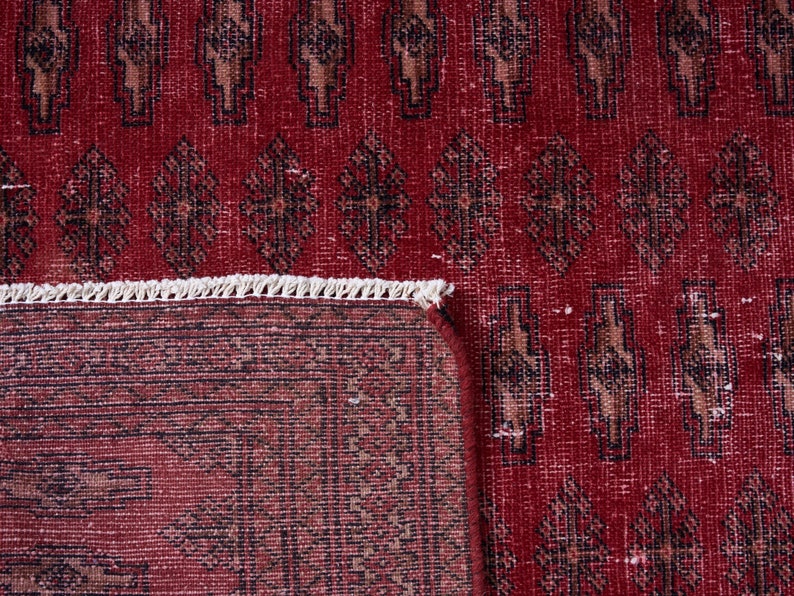 3x9 Vintage Runner Rug, Red Turkish Anatolian Rug, 3x9 Oushak Runner, Hallway Runner Rug, Kitchen Rug, Entryway Runner, Stair Runner Rug image 9