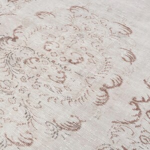 6x9 Vintage Rug, Beige Turkish Area Rug, Ivory Rug, Neutral Rug, Living Room Rug, Boho Rug, Antique Rug, Faded Rug, Worn Rug, Muted Rug