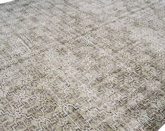 6x9 Vintage Rug, Green Turkish Area Rug, Bedroom Rug, Wool Anatolian Oushak Carpet, Living Room Rug, Boho Rug, Antique Rug, Decorative Rug
