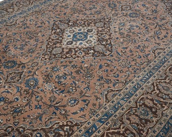 8x12 Vintage Rug, Brown Turkish Rug, 8x12 Oushak Rug, Oversized Rug, Living Room Rug, Dining Room Rug, Antique Rug, 8x12 Carpet, Large Rug