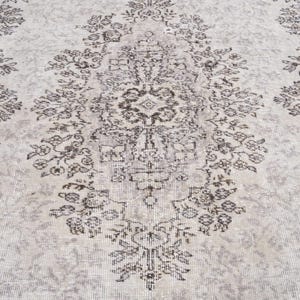 6x9 Vintage Rug, Beige Turkish Area Rug, Ivory Rug, Neutral Rug, Living Room Rug, Boho Rug, Antique Rug, Faded Rug, Worn Rug, Muted Rug
