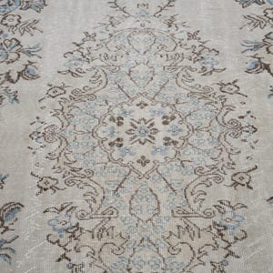 6x9 Vintage Rug, Beige Turkish Area Rug, Ivory Rug, Neutral Rug, Living Room Rug, Boho Rug, Antique Rug, Faded Rug, Worn Rug, Muted Rug