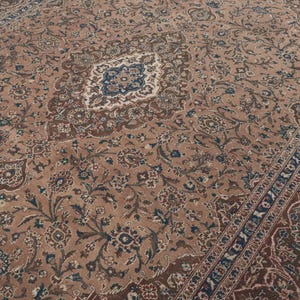 9x12 Vintage Rug, Brown Turkish Rug, 9x12 Oushak Rug, Oversized Rug, Living Room Rug, Dining Room Rug, Antique Rug, 9x12 Rug, Antique Rug image 4