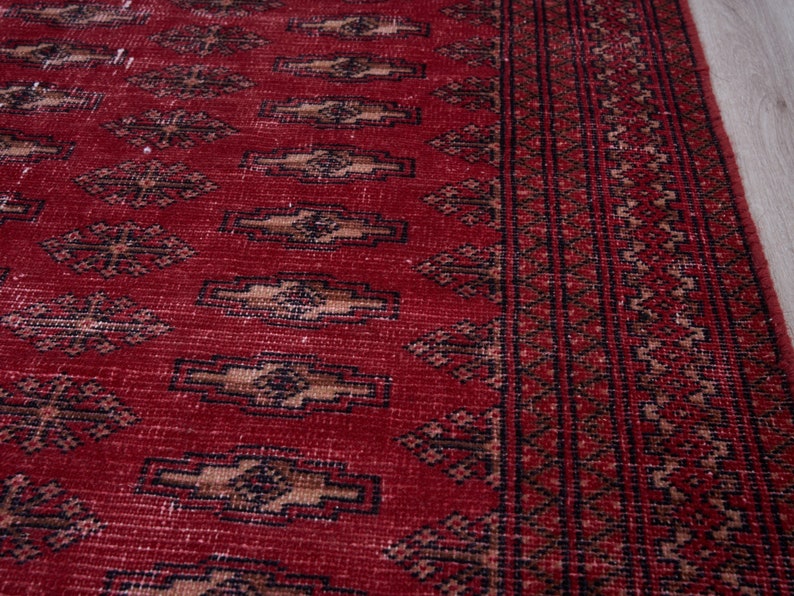 3x9 Vintage Runner Rug, Red Turkish Anatolian Rug, 3x9 Oushak Runner, Hallway Runner Rug, Kitchen Rug, Entryway Runner, Stair Runner Rug image 4