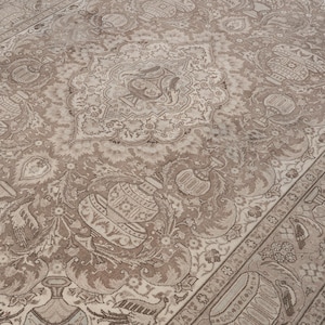 8x11 Vintage Rug, Beige Turkish Rug, 8x11 Oushak Rug, Oversized Rug, Living Room Rug, Dining Room Rug, Antique Rug, 8x11 Carpet, Large Rug