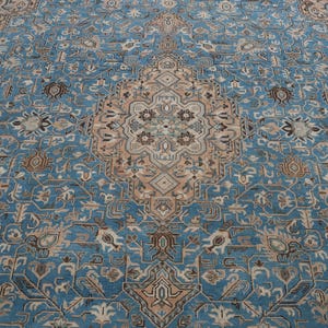 8x12 Vintage Rug, Blue Turkish Rug, 8x12 Oushak Rug, Oversized Rug, Living Room Rug, Dining Room Rug, Antique Rug, 8x12 Carpet, Large Rug