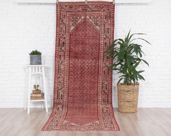 3x10 Vintage Runner Rug, Red Turkish Anatolian Rug, 3x10 Oushak Runner, Hallway Runner Rug, Kitchen Rug, Entryway Runner, Stair Runner Rug