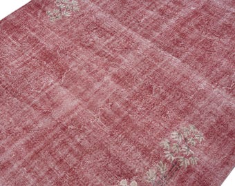 7x10 Vintage Rug, Red Turkish Area Rug, Bedroom Rug, Wool Anatolian Oushak Carpet, Living Room Rug, Boho Rug, Antique Rug, Decorative Rug