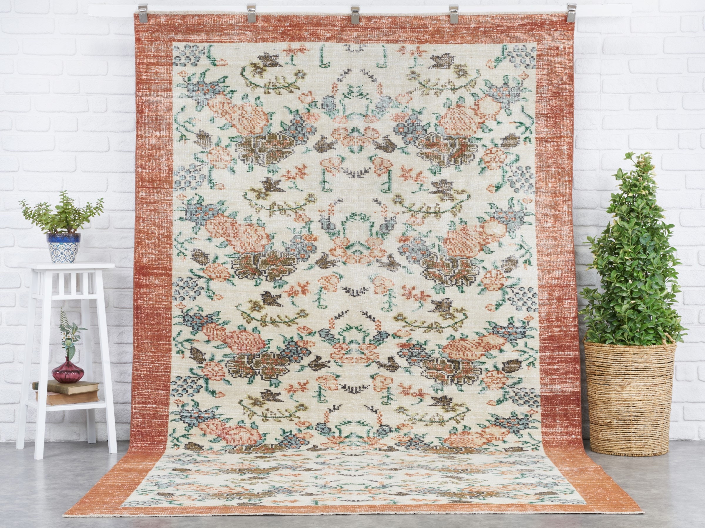 Tapis Vintage 6x10, Tapis Beige de La Zone Turque, Chambre à Coucher, Neutre, Salon, Boho, Antique, 