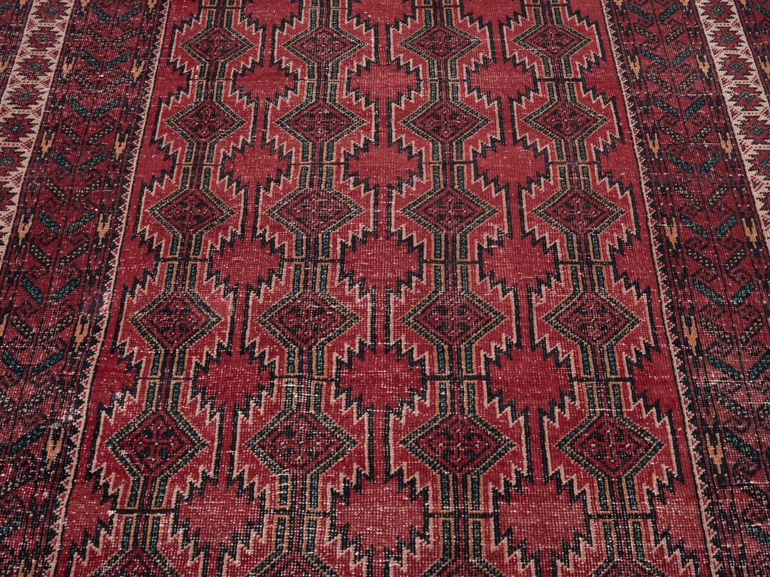 5x9 Vintage Rug, Red Rug, Oushak Rug, Anatolian Rug, Antique Rug, Small ...