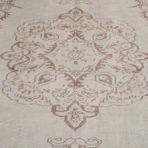 6x9 Vintage Rug, Beige Turkish Area Rug, Bedroom Rug, Neutral Rug, Living Room Rug, Boho Rug, Antique Rug, Faded Rug, Worn Rug, Muted Rug