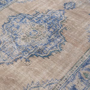 6x8 Vintage Rug, Brown Turkish Area Rug, Bedroom Rug, Wool Anatolian Oushak Carpet, Living Room Rug, Boho Rug, Antique Rug, Decorative Rug