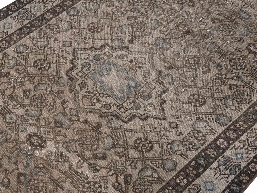 4x9 Vintage Runner Rug, Brown Turkish Runner Rug, 4x9 Oushak Runner Rug ...