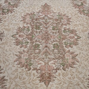 6x9 Vintage Rug, Beige Turkish Area Rug, Bedroom Rug, Neutral Rug, Living Room Rug, Boho Rug, Antique Rug, Faded Rug, Worn Rug, Muted Rug