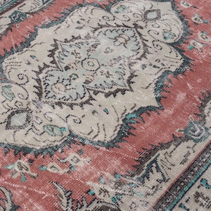 6x9 Vintage Rug, Beige Turkish Area Rug, Bedroom Rug, Neutral Rug, Living Room Rug, Boho Rug, Antique Rug, Faded Rug, Worn Rug, Muted Rug