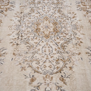 6x9 Vintage Rug, Beige Turkish Area Rug, Bedroom Rug, Neutral Rug, Living Room Rug, Boho Rug, Antique Rug, Faded Rug, Worn Rug, Muted Rug