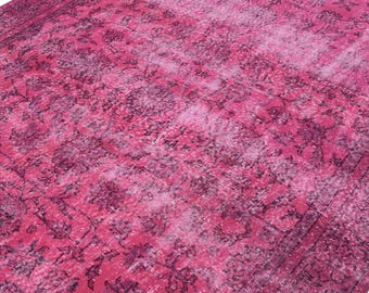 6x10 Vintage Rug, Pink Turkish Area Rug, Bedroom Rug, Wool Anatolian Oushak Carpet, Living Room Rug, Boho Rug, Antique Rug, Decorative Rug