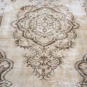 6x9 Vintage Rug, Beige Turkish Area Rug, Bedroom Rug, Neutral Rug, Living Room Rug, Boho Rug, Antique Rug, Faded Rug, Worn Rug, Muted Rug