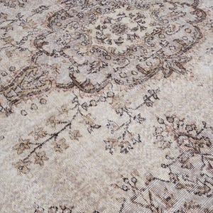 6x9 Vintage Rug, Beige Turkish Area Rug, Ivory Rug, Neutral Rug, Living Room Rug, Boho Rug, Antique Rug, Faded Rug, Worn Rug, Muted Rug