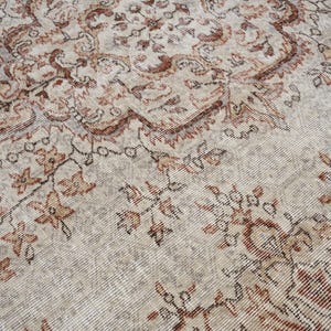 6x9 Vintage Rug, Beige Turkish Area Rug, Bedroom Rug, Neutral Rug, Living Room Rug, Boho Rug, Antique Rug, Faded Rug, Worn Rug, Muted Rug