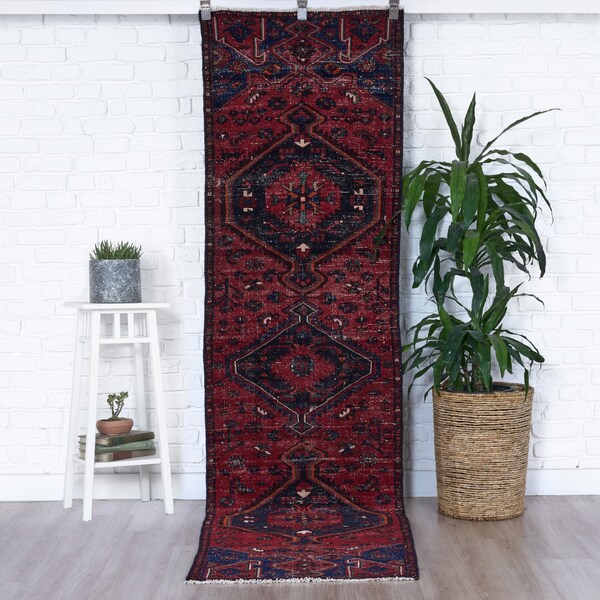 2x9 Vintage Runner Rug, Red Turkish Anatolian Rug, 2x9 Oushak Runner, Hallway Runner Rug, Kitchen Rug, Entryway Runner, Stair Runner Rug