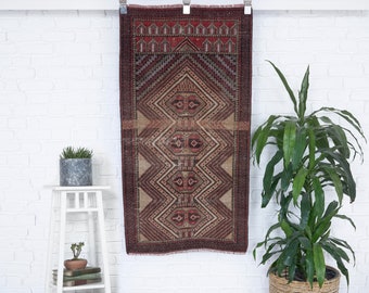 2x4 Vintage Rug, Brown Rug, Oushak Rug, Anatolian Rug, Antique Rug, Small Rug, Scatter Rug, Rare Rug, Wool Rug, Kitchen Rug, Entryway Rug