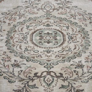 6x9 Vintage Rug, Beige Turkish Area Rug, Ivory Rug, Neutral Rug, Living Room Rug, Boho Rug, Antique Rug, Faded Rug, Worn Rug, Muted Rug