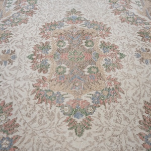 6x9 Vintage Rug, Beige Turkish Area Rug, Bedroom Rug, Neutral Rug, Living Room Rug, Boho Rug, Antique Rug, Faded Rug, Worn Rug, Muted Rug