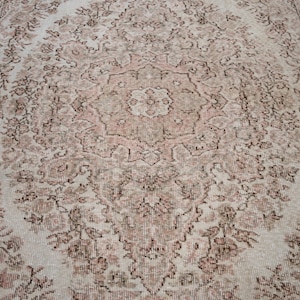 6x9 Vintage Rug, Beige Turkish Area Rug, Bedroom Rug, Neutral Rug, Living Room Rug, Boho Rug, Antique Rug, Faded Rug, Worn Rug, Muted Rug