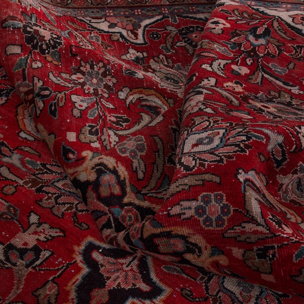 10x13 Vintage Rug, Red Rug, 10x13 Oushak Rug, Oversized Rug, Living Room Rug, Dining Room Rug, Antique Rug, 10x13 Carpet, Large Rug
