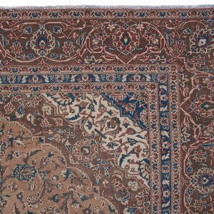 9x12 Vintage Rug, Brown Turkish Rug, 9x12 Oushak Rug, Oversized Rug, Living Room Rug, Dining Room Rug, Antique Rug, 9x12 Rug, Antique Rug image 7