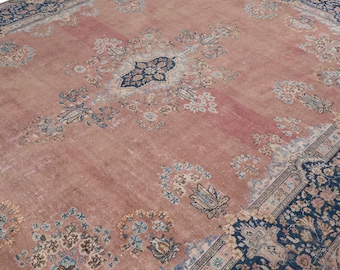 10x13 Vintage Rug, Red Rug, 10x13 Oushak Rug, Oversized Rug, Living Room Rug, Dining Room Rug, Antique Rug, 10x13 Carpet, Large Rug
