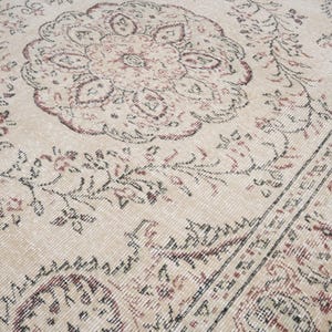 6x9 Vintage Rug, Beige Turkish Area Rug, Ivory Rug, Neutral Rug, Living Room Rug, Boho Rug, Antique Rug, Faded Rug, Worn Rug, Muted Rug