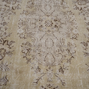 6x9 Vintage Rug, Beige Turkish Area Rug, Bedroom Rug, Neutral Rug, Living Room Rug, Boho Rug, Antique Rug, Faded Rug, Worn Rug, Muted Rug