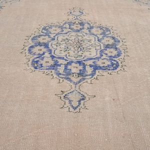 6x8 Vintage Rug, Brown Turkish Area Rug, Bedroom Rug, Wool Anatolian Oushak Carpet, Living Room Rug, Boho Rug, Antique Rug, Decorative Rug