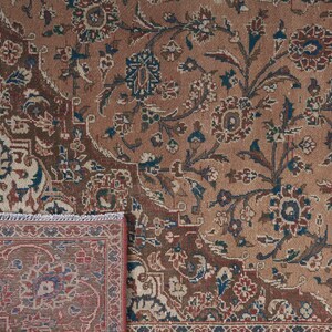 9x12 Vintage Rug, Brown Turkish Rug, 9x12 Oushak Rug, Oversized Rug, Living Room Rug, Dining Room Rug, Antique Rug, 9x12 Rug, Antique Rug image 9