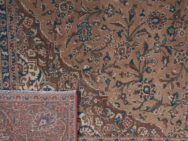 9x12 Vintage Rug, Brown Turkish Rug, 9x12 Oushak Rug, Oversized Rug, Living Room Rug, Dining Room Rug, Antique Rug, 9x12 Rug, Antique Rug image 9