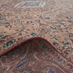 9x12 Vintage Rug, Brown Turkish Rug, 9x12 Oushak Rug, Oversized Rug, Living Room Rug, Dining Room Rug, Antique Rug, 9x12 Rug, Antique Rug image 8