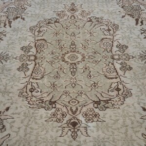 6x9 Vintage Rug, Beige Turkish Area Rug, Bedroom Rug, Neutral Rug, Living Room Rug, Boho Rug, Antique Rug, Faded Rug, Worn Rug, Muted Rug