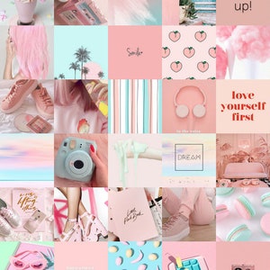Pink Aesthetic Room Decor Photo Wall Collage Kit Set Of 30 Etsy Download the perfect aesthetic pink pictures. pink aesthetic room decor photo wall