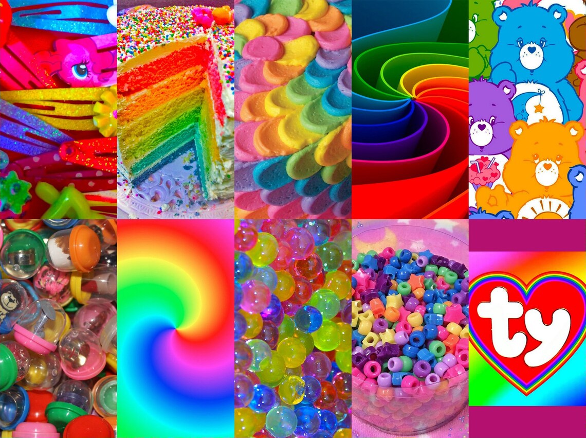 70 pc's Kidcore aesthetic wall collage kit indie room Etsy