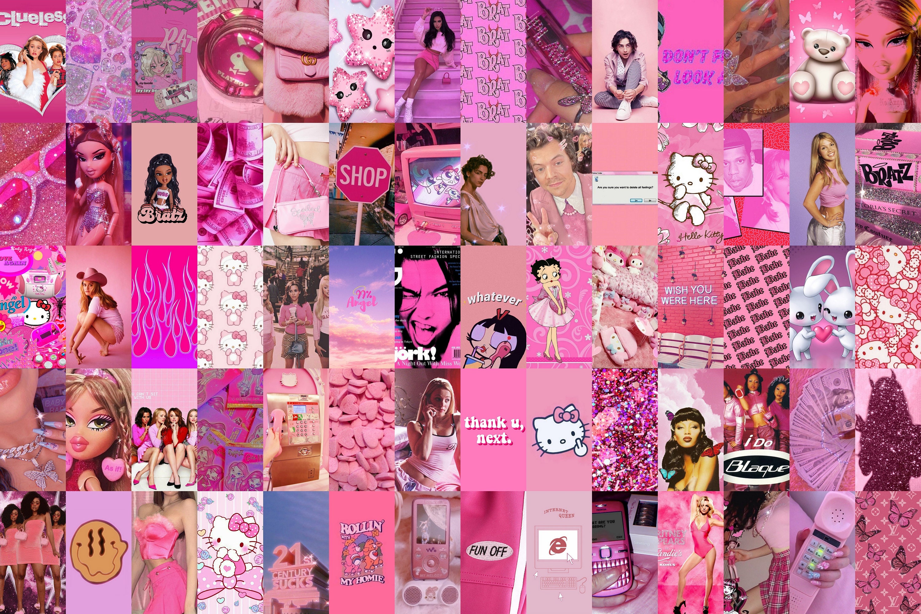 Y2k Aesthetic Pink Pink Aesthetic Picture Collage Wall Aesthetic ...