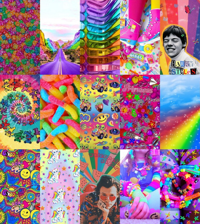 70 pc's Kidcore aesthetic wall collage kit indie room Etsy