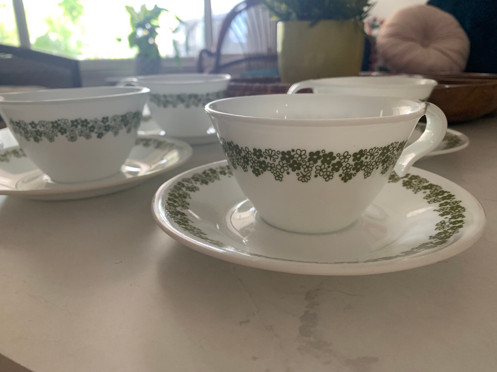 Vintage Corelle Spring Blossom tea cups and saucers Etsy