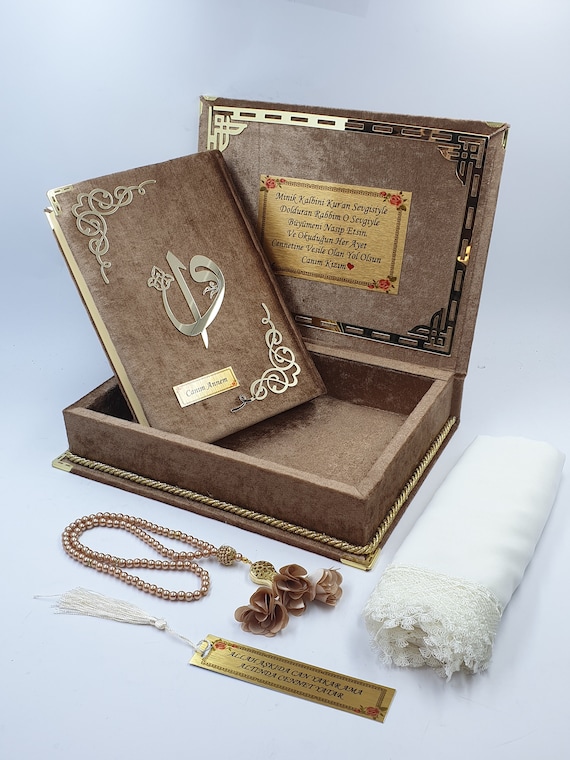 Koran für Gastgeschenke Koran mit Holzkiste Rosenkranz mit Box Der Heilige Koran  Geschenkset Islamisches Geschenk für Sie Verlobungsgeschenke Box Braut -  .de