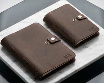 Leather A5 Binder Planner Cover, A6 Ring Binder Organizer, Refillable Notebook Cover, Personalized Leather Planner, EDC Journal