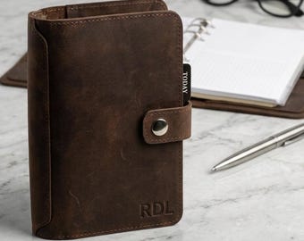 Leather Business Portfolio, A5 A6 Meeting Organizer, Executive Planner, Refillable Binder, Professional Folio