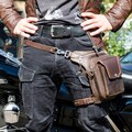 Personalized Leather Hip Bag - Crossbody Biker Bag - Hip Holster Belt Pouch - Leg Bag for Men - Gift for Him - Father's Day Gift