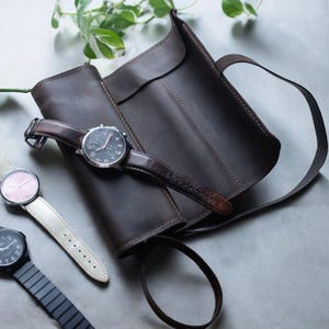 Portaorologi in pelle personalizzato, portaorologi da viaggio per 1-5 orologi, custodia protettiva per collezionisti, regalo per uomo, anniversario o festa del papà